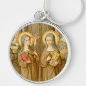 二人の貧しきクラレの聖人（詳細; SAU 027）円形 キーホルダー (正面)