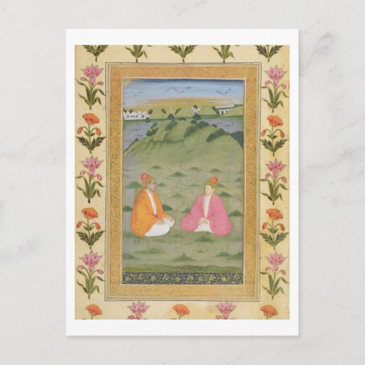二人の貴族が小C座の風景に座っていた ポストカード (正面)