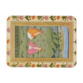 二人の貴族が小C座の風景に座っていた マグネット (横)