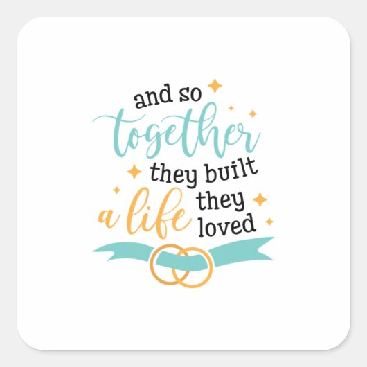 二人の贈り物が一緒に人生を築いた スクエアシール (正面)