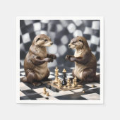 二人の遊チェス スタンダードカクテルナプキン (正面)