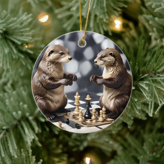 二人の遊チェス セラミックオーナメント (ツリー)