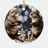 二人の遊チェス セラミックオーナメント (正面)