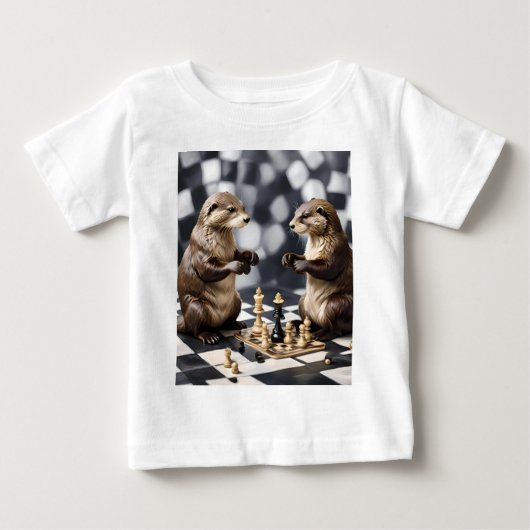 二人の遊チェス ベビーTシャツ (正面)