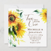 二人はクリスチャンのひまわり結婚になる 招待状 (正面)
