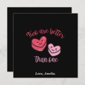 二人はバレンタインの一人より良い サンキューカード (正面/裏面)
