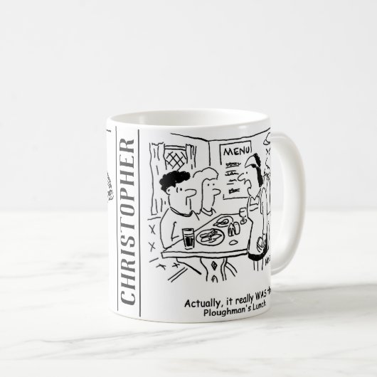 二人はローマンの食べ昼食を食べたと言われる コーヒーマグカップ (正面右)