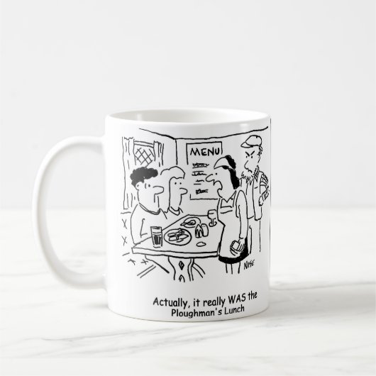 二人はローマンの食べ昼食を食べたと言われる コーヒーマグカップ (左)