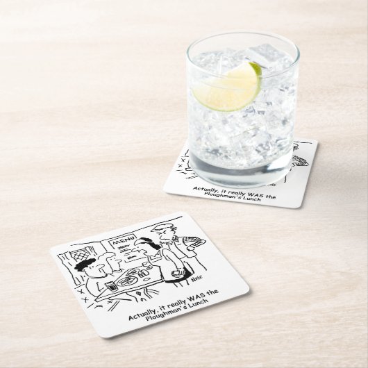 二人はローマンの食べ昼食を食べたと言われる スクエアペーパーコースター (インサイチュ)