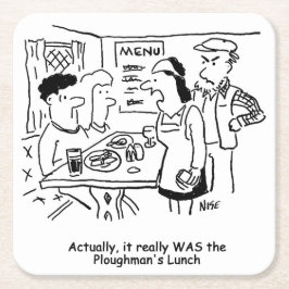 二人はローマンの食べ昼食を食べたと言われる スクエアペーパーコースター