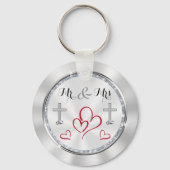 二人は一つのキリスト教の結婚式の引き出物となる キーホルダー (裏面)