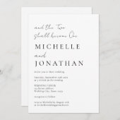 二人は一つのバイブルモダンクリスチャン結婚になる 招待状 (正面/裏面)