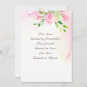 二人は一つのピンクのマグノリア・クリスチャンになる 招待状 (裏面)