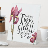 二人は一つのピンクの虹彩結婚になる 台座サイン (インサイチュ)