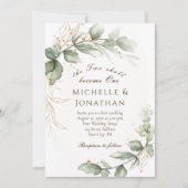 二人は一つの緑のフローラ結婚だ 招待状 (正面)