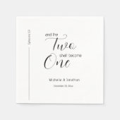 二人は一モダンつミニマル結婚なる スタンダードカクテルナプキン (正面)