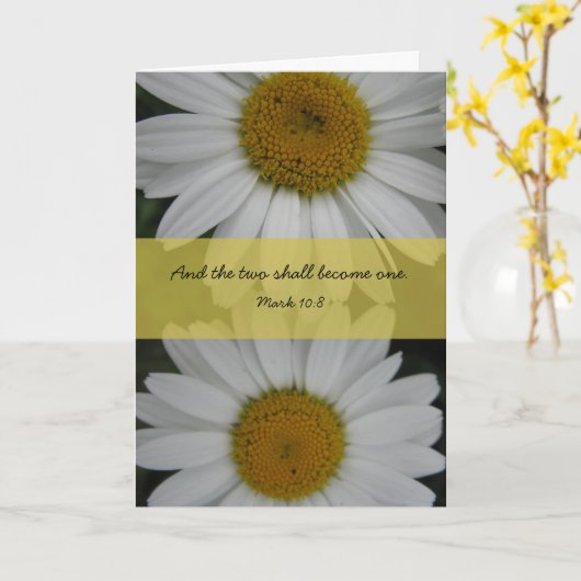 二人は一結婚の札 カード (黄色い花)