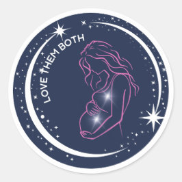 二人を愛するプロライフ妊娠中の母の天空 ラウンドシール