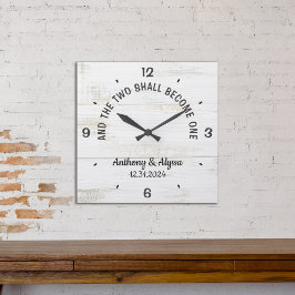二人一つになる特別な時計 スクエア壁時計