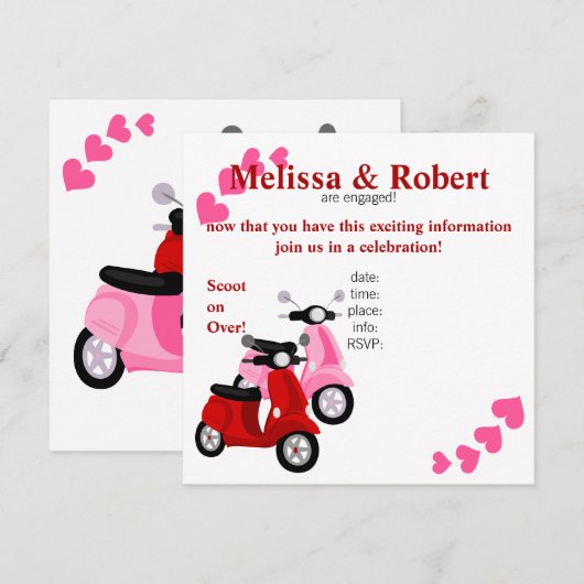 二人乗りスクーター！ 招待状 (正面/裏面)