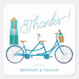 二人乗り水彩タンデムバイク スクエアシール