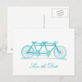 二人乗り自転車の結婚事前お知らせポストカード 案内ポストカード (正面/裏面)