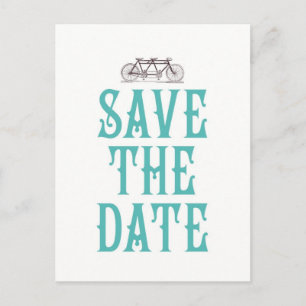 二人乗り自転車のSave the Date ポストカード