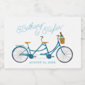 二人用の自転車の結婚前お茶会招待状 スパークリングワインラベル (シングルラベル)