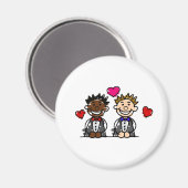 二人種ゲイ夫婦 マグネット (正面/裏面)