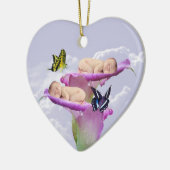 二倍の喜びとベビーの双子のクリスマス セラミックオーナメント (左)