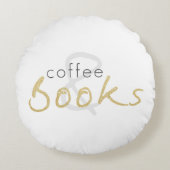 二冊の調度本とコーヒーラウンドピロー ラウンドクッション (正面)