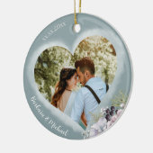 二写真テンプレート パーソナライズされた セラミックオーナメント (左)