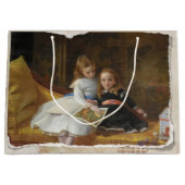 二動揺してビクトリアン若い女の子抱き枕 ラージペーパーバッグ (正面)