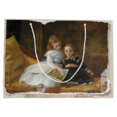 二動揺してビクトリアン若い女の子抱き枕 ラージペーパーバッグ (裏面)