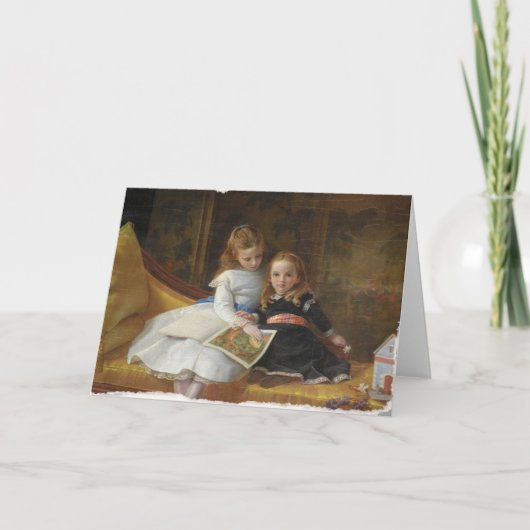 二動揺して人ビクトリアンの少女グリーティングカード カード (正面)