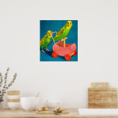 二匹のインコ ポスター (キッチン)