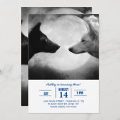 二匹のオオカミが向かい合って 招待状 (正面/裏面)