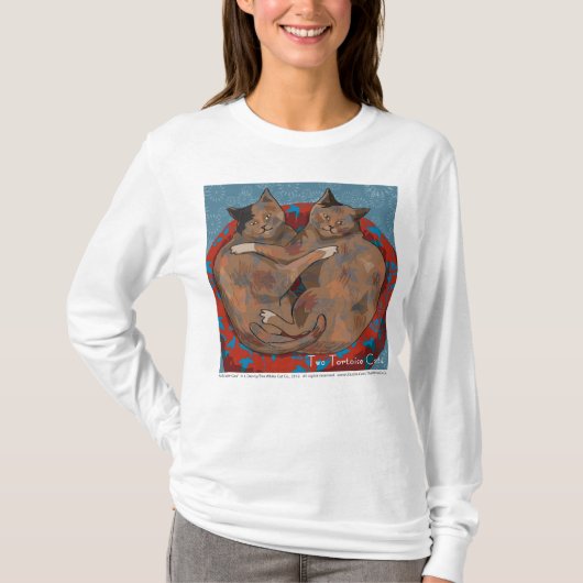 二匹のトコロテンキャット 女性用長袖シャツ Tシャツ (正面)