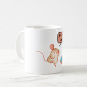二匹のネズミ、あなたは醜いです コーヒーマグカップ (正面左)