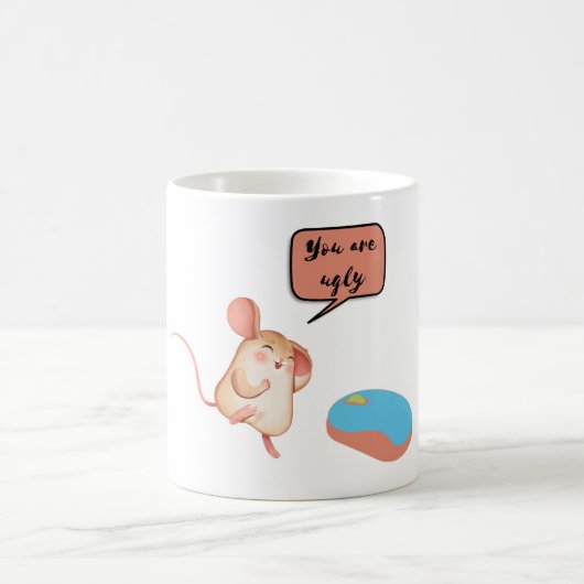 二匹のネズミ、あなたは醜いです コーヒーマグカップ (中央)