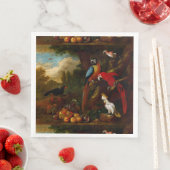 二匹のマカオとカケスとフルーツ (インサイチュ)