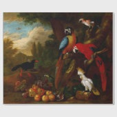 二匹のマカオとカケスとフルーツ ラッピングペーパー (フラット)