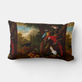 二匹のマカオとカケスとフルーツ ランバークッション (裏面)