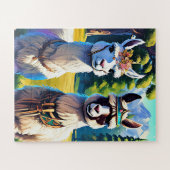 二匹の乳児が並んで立つ ジグソーパズル (横)