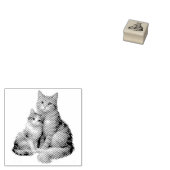 二匹の子猫のスタンプ ラバースタンプ (押印)