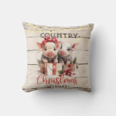 二匹の子豚とのカントリークリスマスウィッシュ クッション (正面)