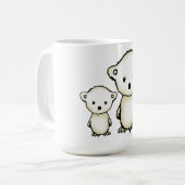 二匹の小さなホッキョクグマ コーヒーマグカップ (正面左)