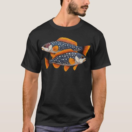 二匹の斑点のある魚 Tシャツ (正面)