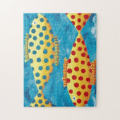 二匹の斑点魚の絵 ジグソーパズル (縦)