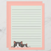 二匹の灰色の子猫が並んだ紙 (正面/裏面)